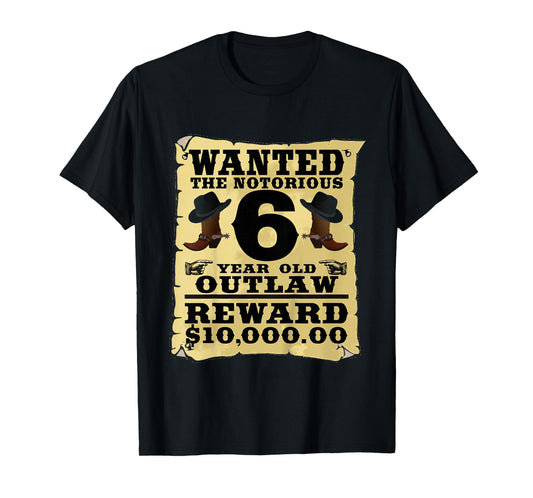 6 Year Old Cowboy Birthday Party Wild West Western 6th Gift T-Shirt