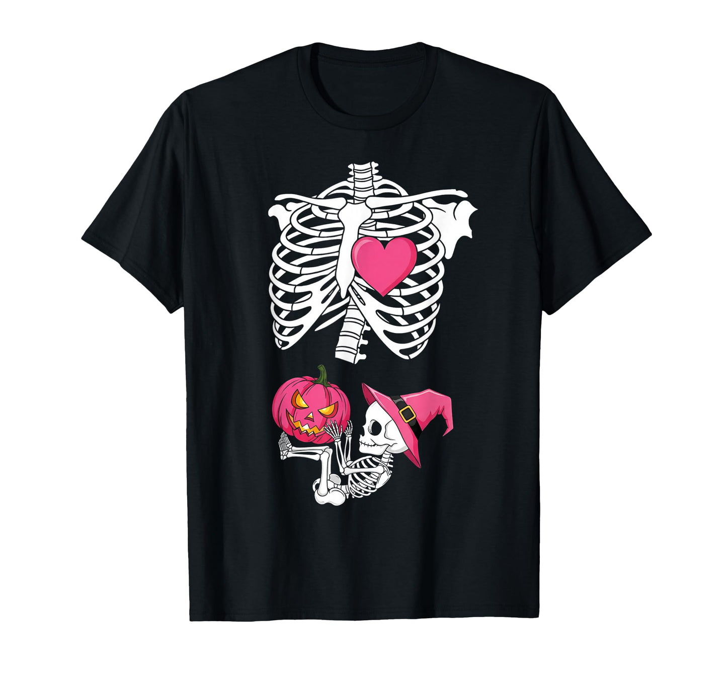 Skeleton Baby Rib Cage Halloween Pregnancy Announcement T-Shirt