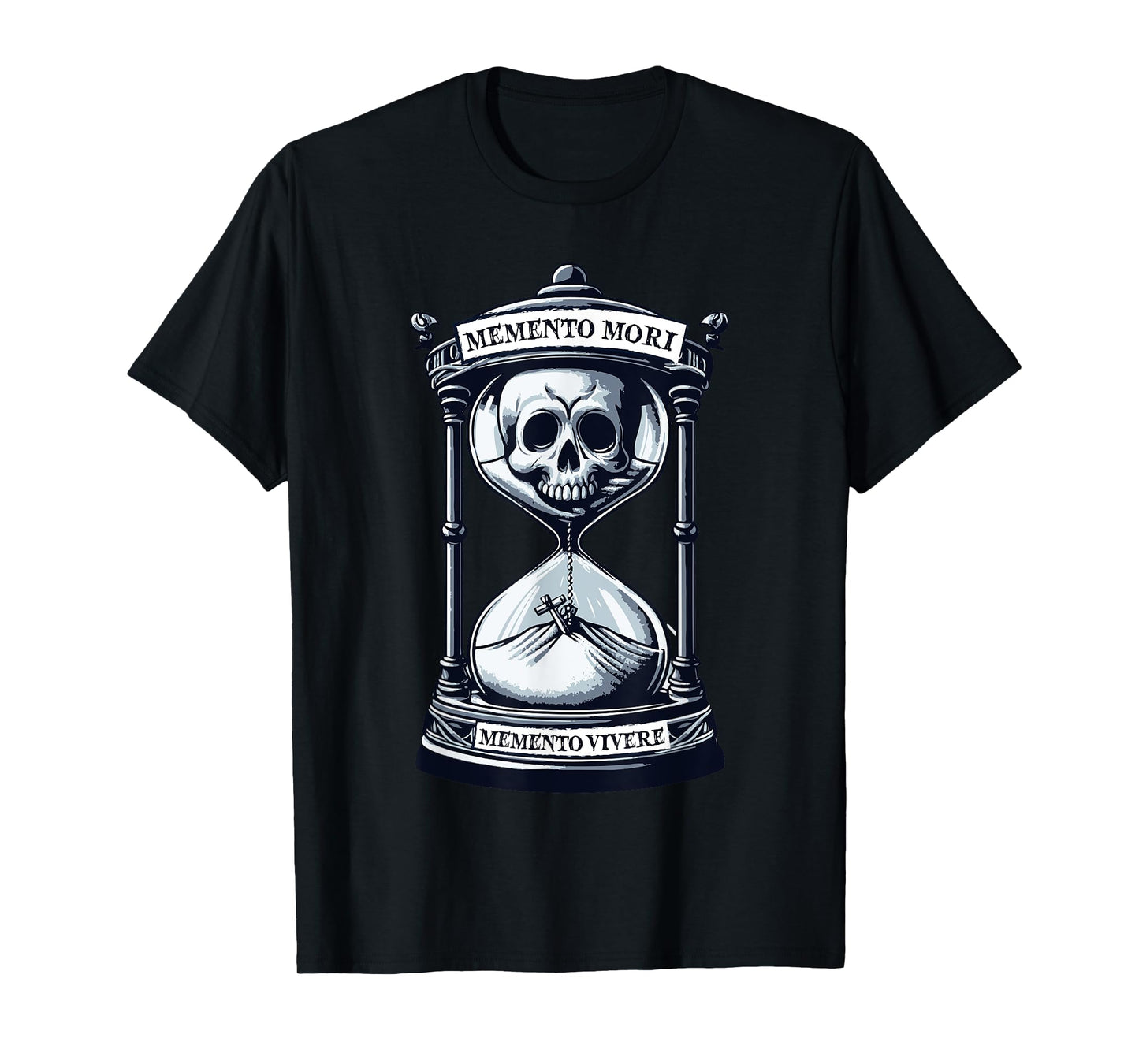 Memento Mori Memento Vivere Skull Design Stoic Philosopher T-Shirt