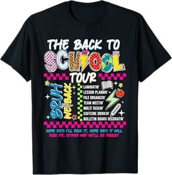 Lightning Bolt The Back To School Tour Teacher Bruh We Back T-Shirt