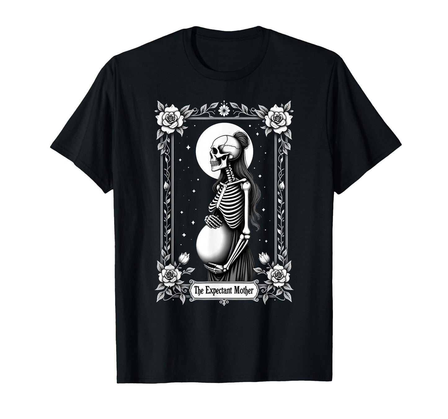Gothic Tarot Card Mom Skeleton Expectant Mother T-Shirt