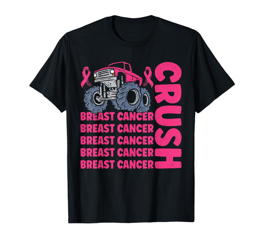 Crush Breast Cancer Awareness Truck pink Women Men Boys T-Shirt