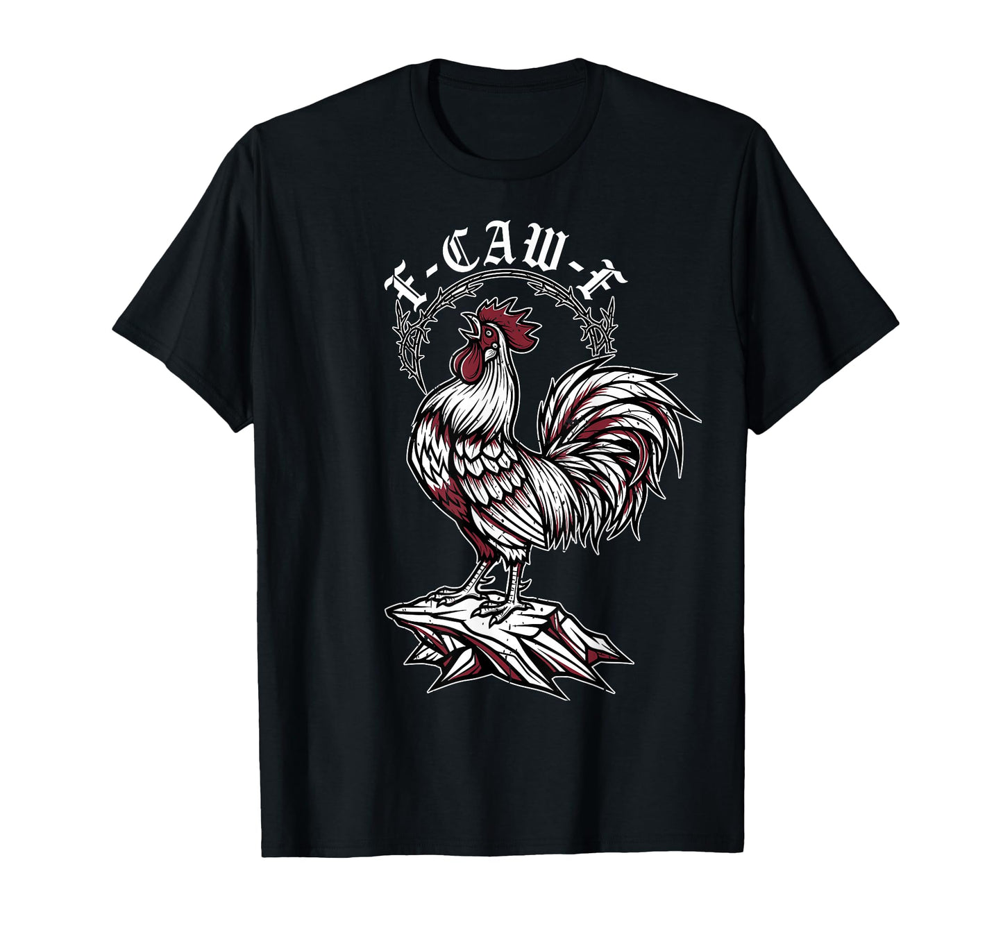 f-caw-f Funny Chicken Goth Rooster Gothic T-Shirt