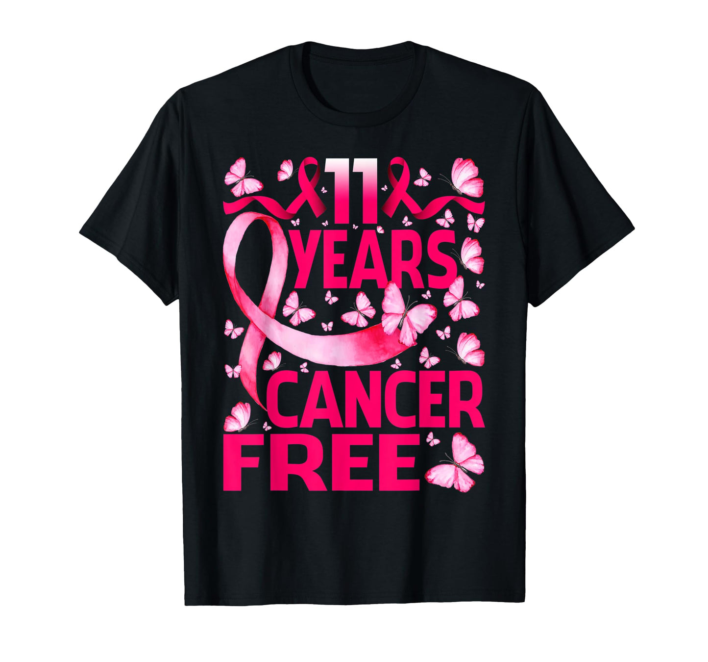 11 Years Breast Cancer Free Survivor Butterfly T-Shirt
