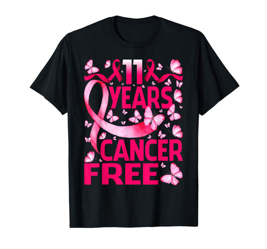 11 Years Breast Cancer Free Survivor Butterfly T-Shirt