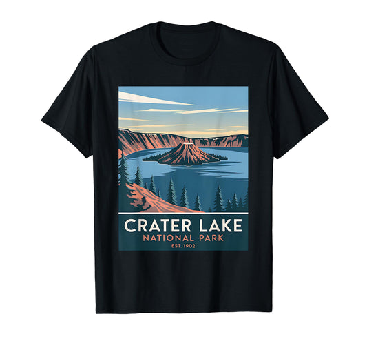 Crater Lake National Park Vintage Camping Hiking Men Women T-Shirt