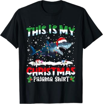 This Is My Christmas Pajama Shirt Cute Shark Animals T-Shirt