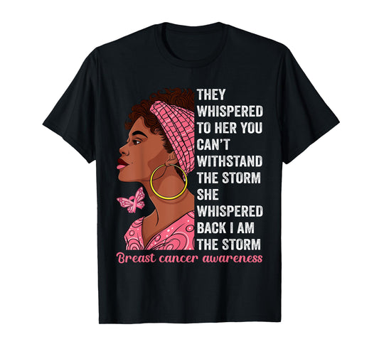 African American Breast Cancer Awareness Afro Black Women T-Shirt