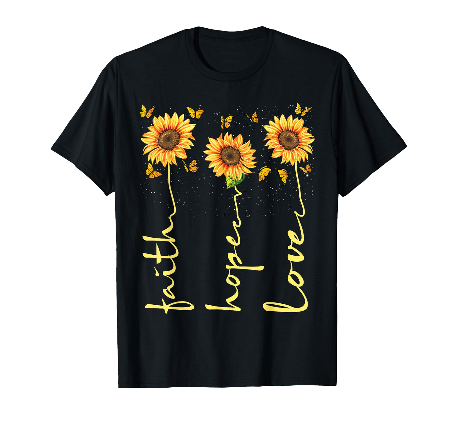 Christian for Women Sunflower Faith Hope Love T-Shirt