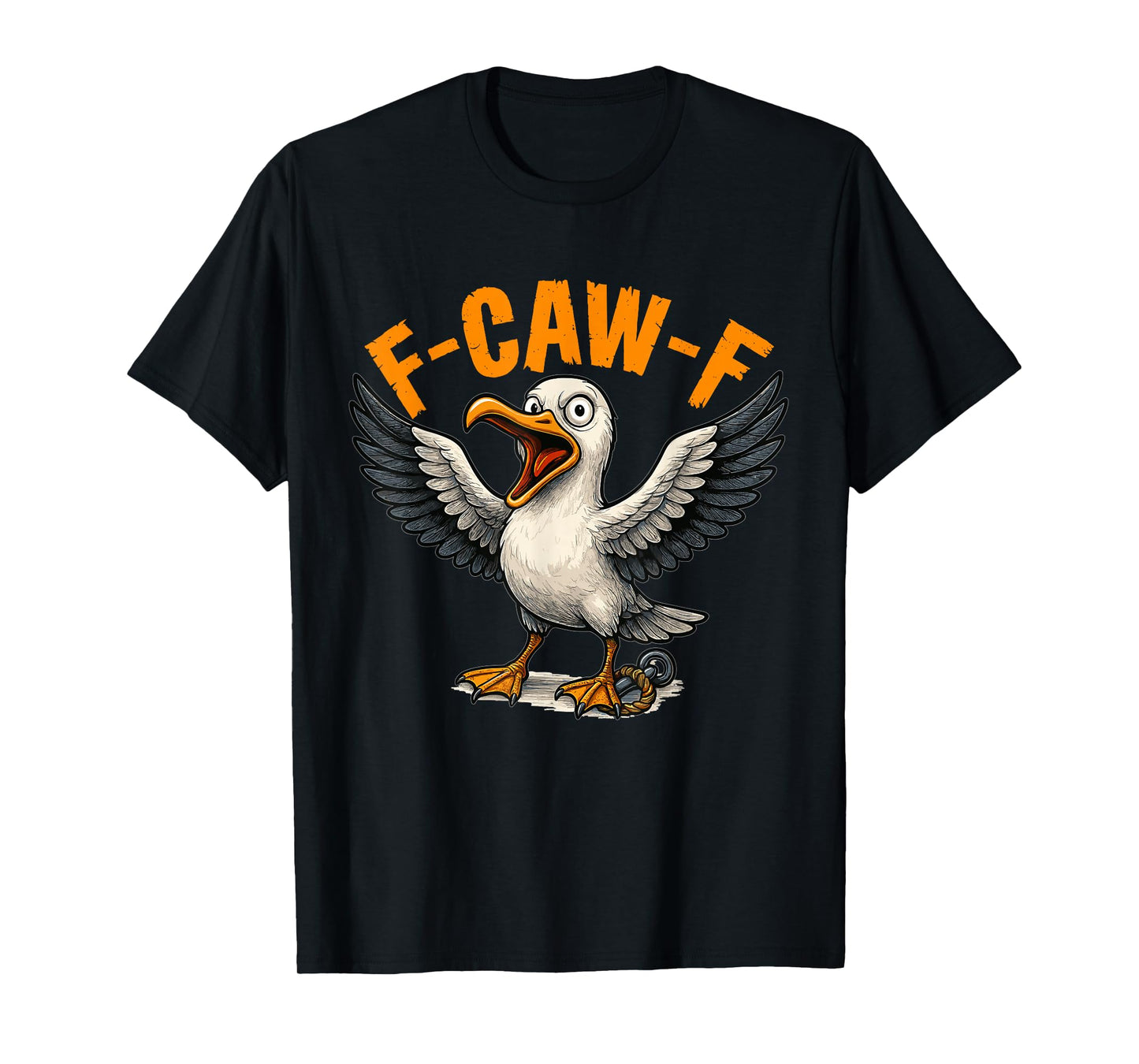 F-CAW-F Seagull – Funny Beach Bird Cartoon, Salty Squawk T-Shirt