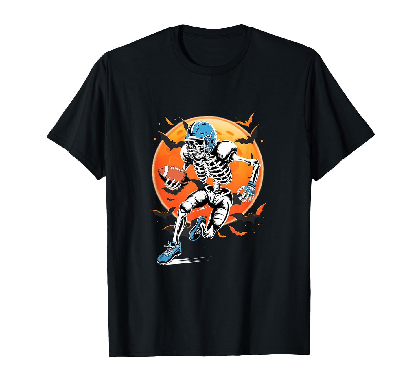 American Football Skeleton Halloween Men Boys Football Fan T-Shirt