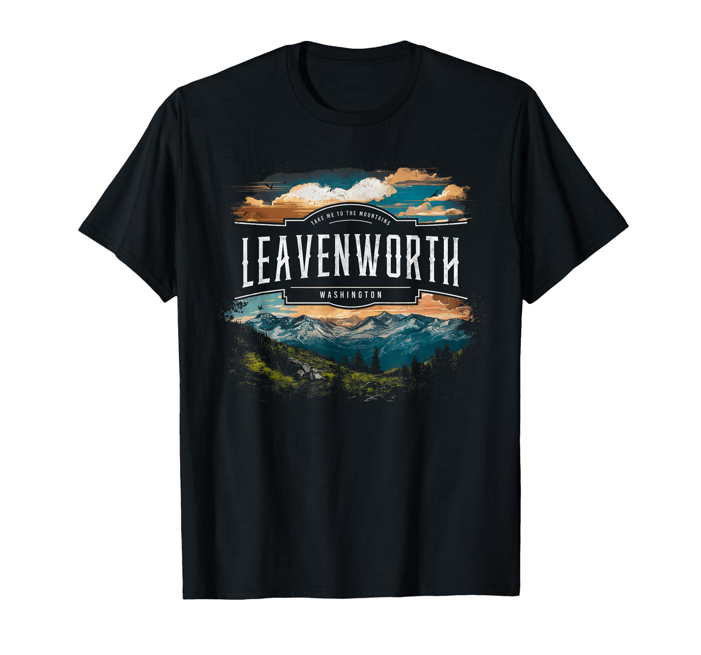 Leavenworth Mountains Washington Hiking Outdoors Vintage T-Shirt