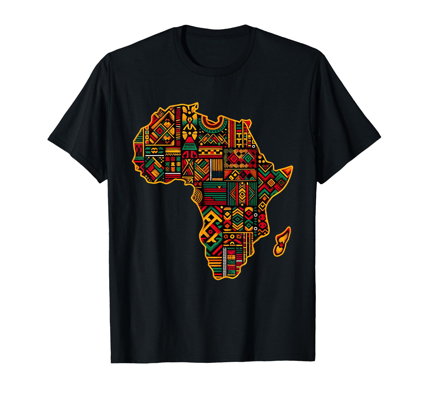 Cool Colorful Africa Map Men Women Kente African Lover T-Shirt
