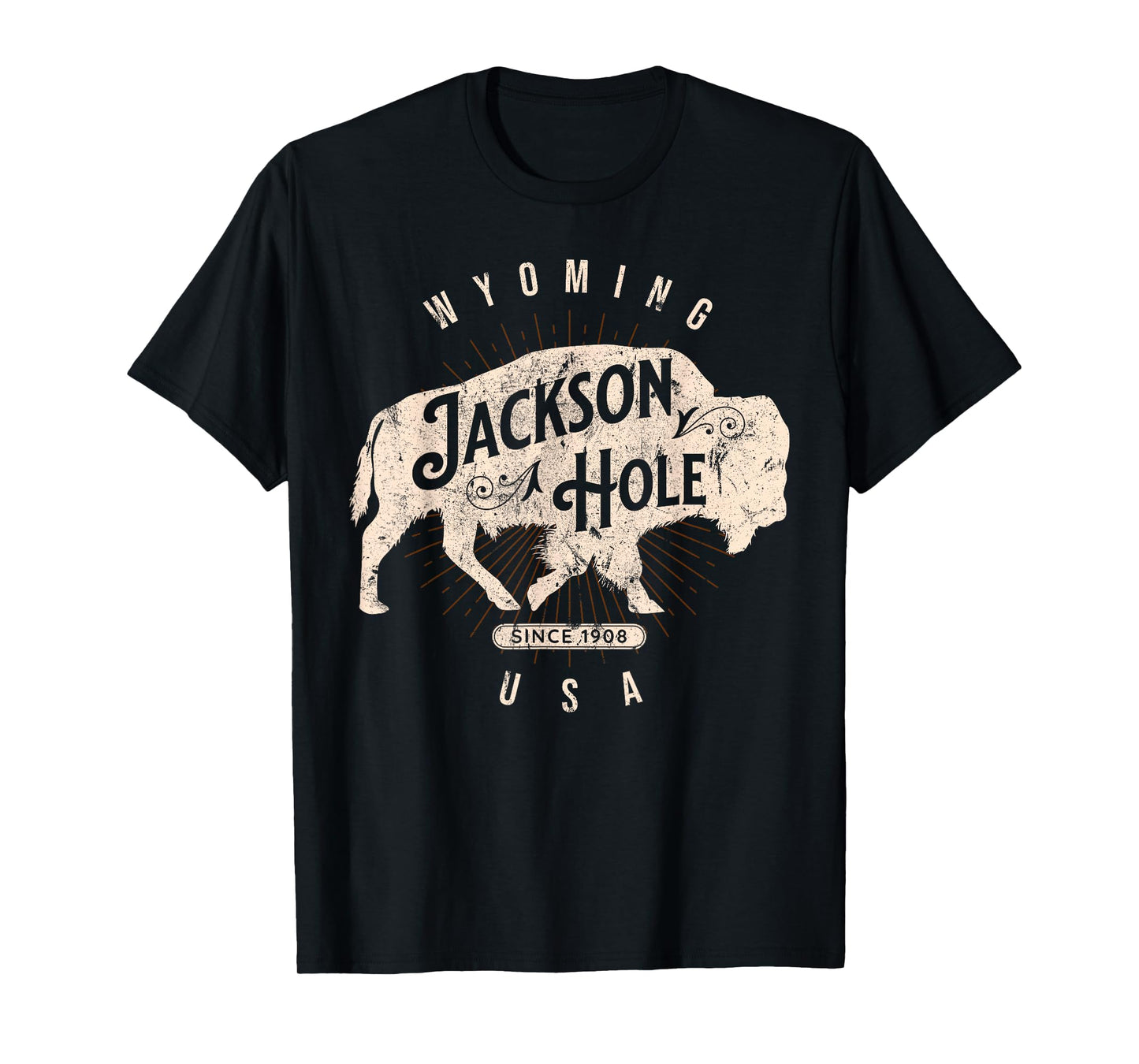 Jackson Hole Wyoming Buffalo Nature Outdoors Vintage T-Shirt