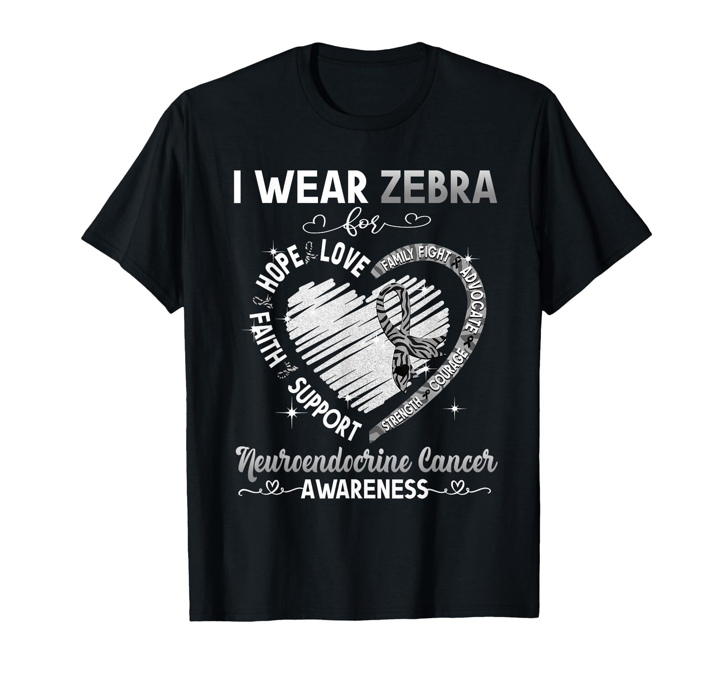 I Wear Zebra For Neuroendocrine Cancer Awareness Gifts T-Shirt