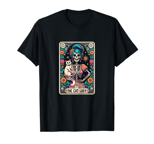 Cat Lady Tarot Card Gothic Women Cat Mom Mothers Day T-Shirt
