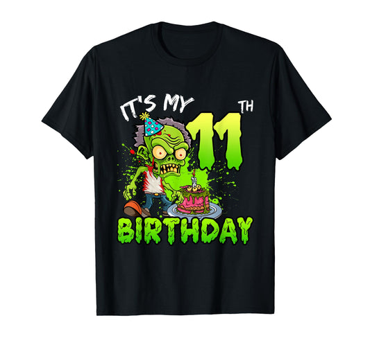 It's My 11th Birthday Zombie Lover 11 Year Old Boys Girls T-Shirt