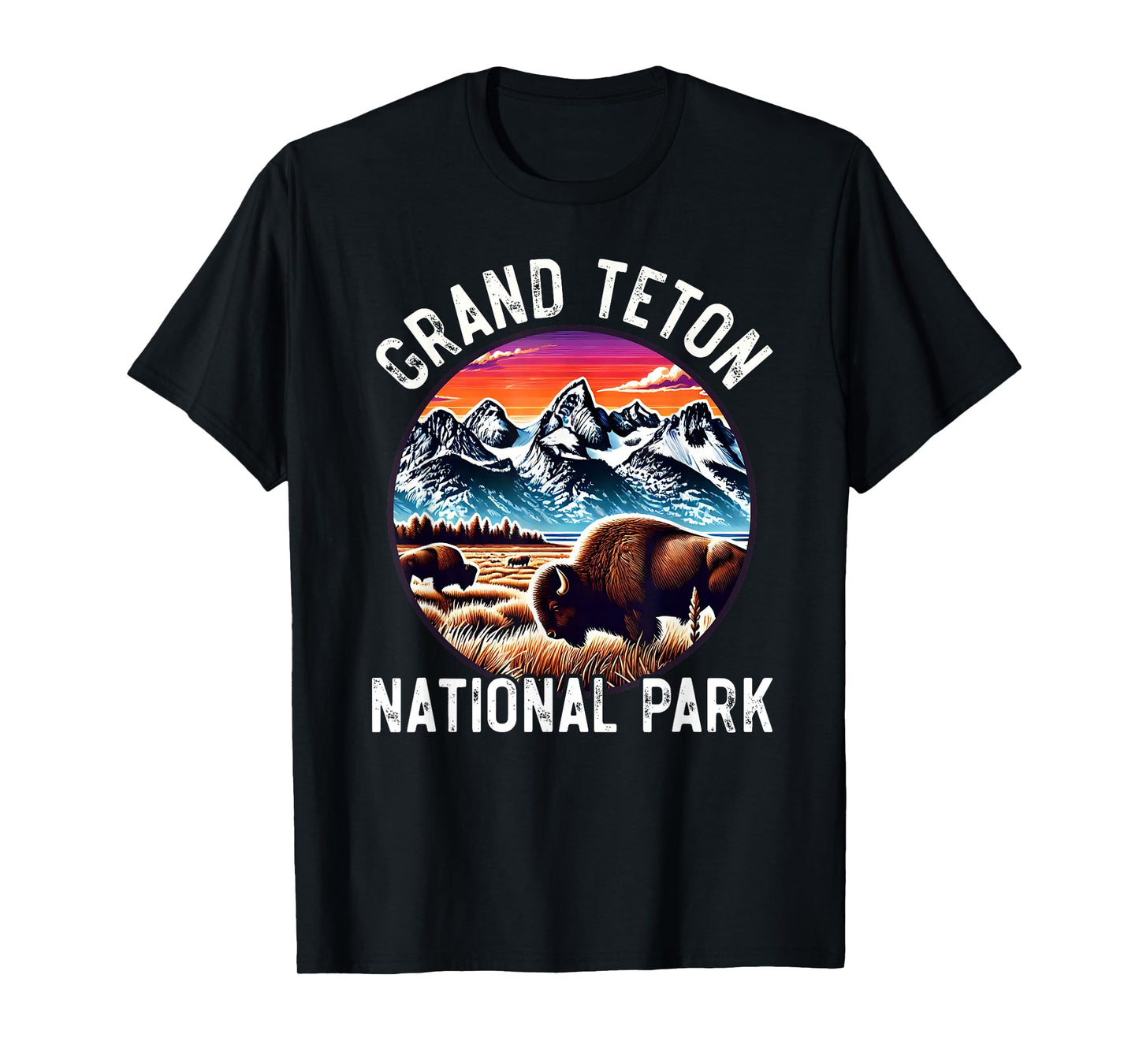Grand Teton National Park Wyoming Hiking Adventure Bison T-Shirt