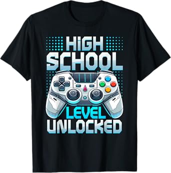 First Day of High School Level Unlocked Back To School Gamer T-Shirt