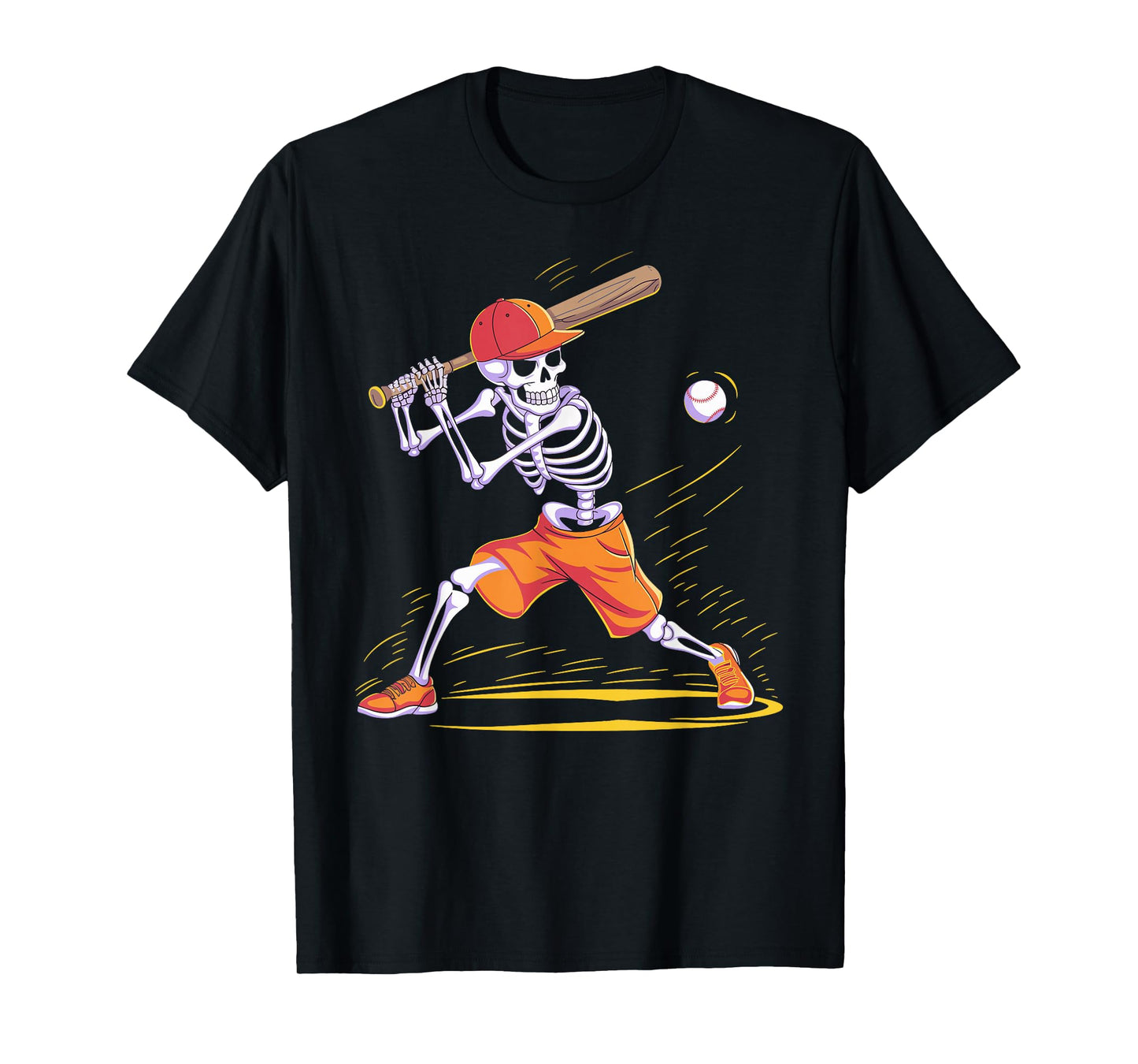 Funny Skeleton Baseball Halloween Costume T-Shirt