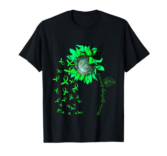 MUSCULAR DYSTROPHY AWARENESS Sunflower Green Ribbon T-Shirt