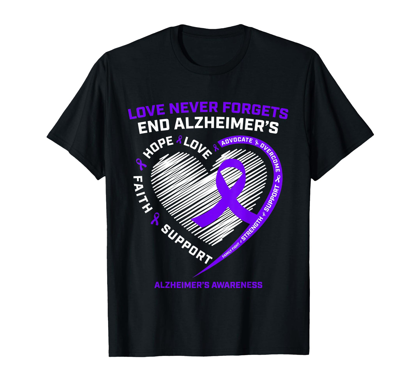 Purple End Alzheimers Awareness Shirts Tshirt Gift Men Women T-Shirt