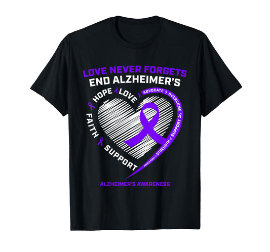 Purple End Alzheimers Awareness Shirts Tshirt Gift Men Women T-Shirt