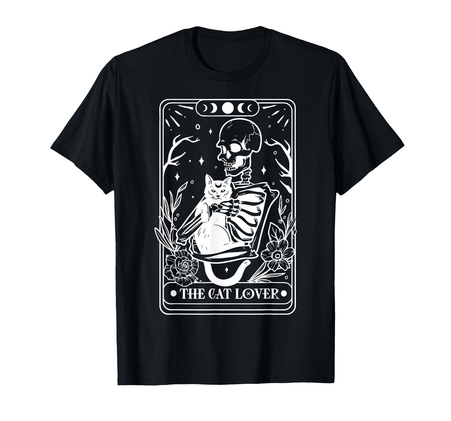 Mystic Black Cat Halloween Card Spooky Art for Cat Lovers T-Shirt