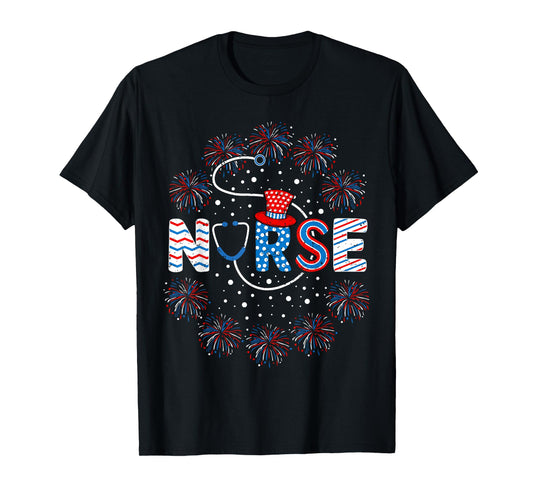 4th of July Nurse American Flag Fourth Of July Nurse T-Shirt