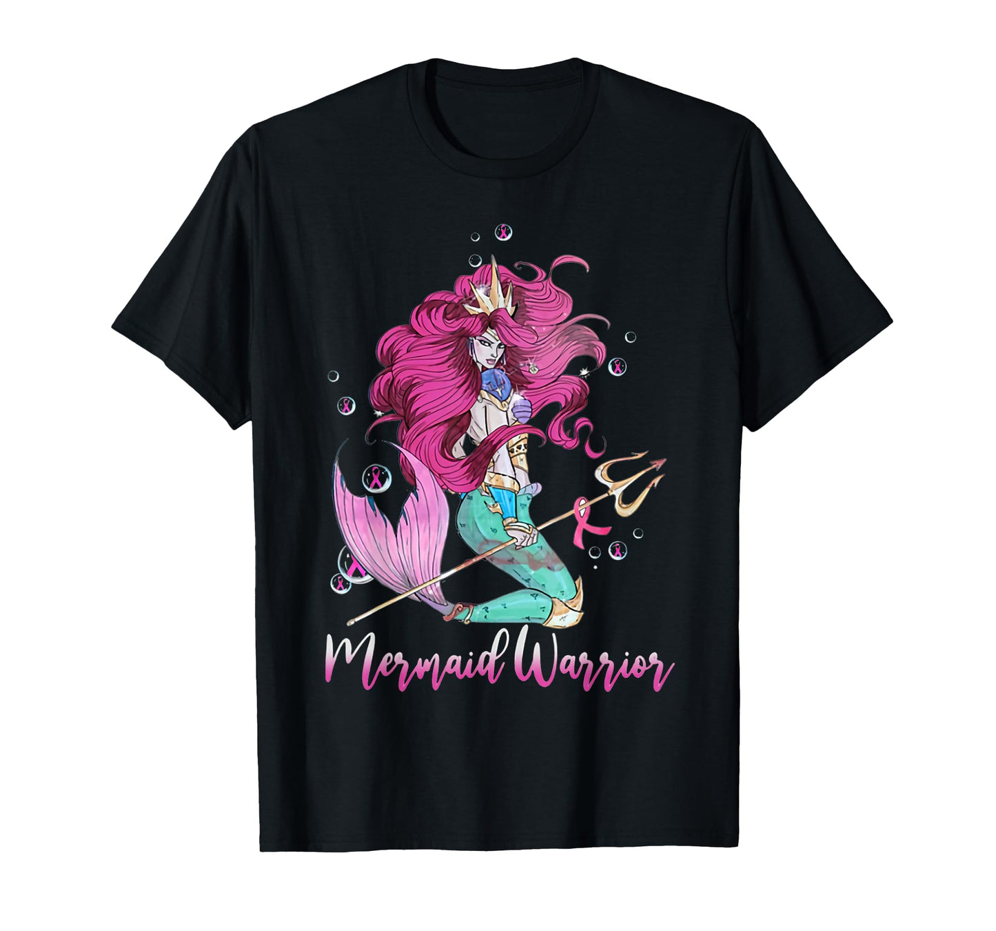 Breast Cancer Mermaid Warrior Mermaid Warrior Breast Cancer T-Shirt