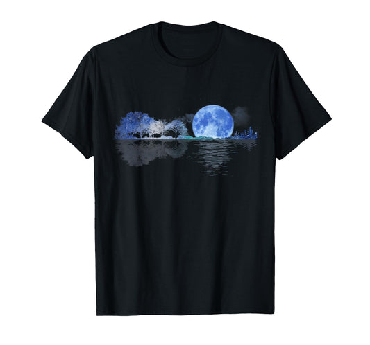 Acoustic Guitar Lake Shadow Nature Guitar Player Guitarist T-Shirt