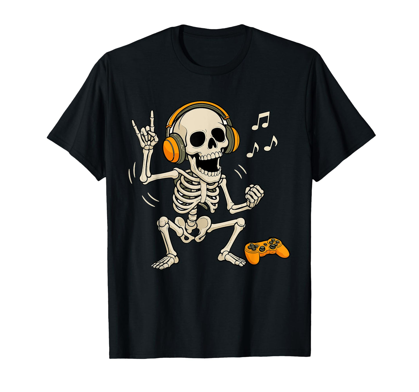 Halloween Skeleton Gamer Video Gaming Funny Skeleton Gaming T-Shirt