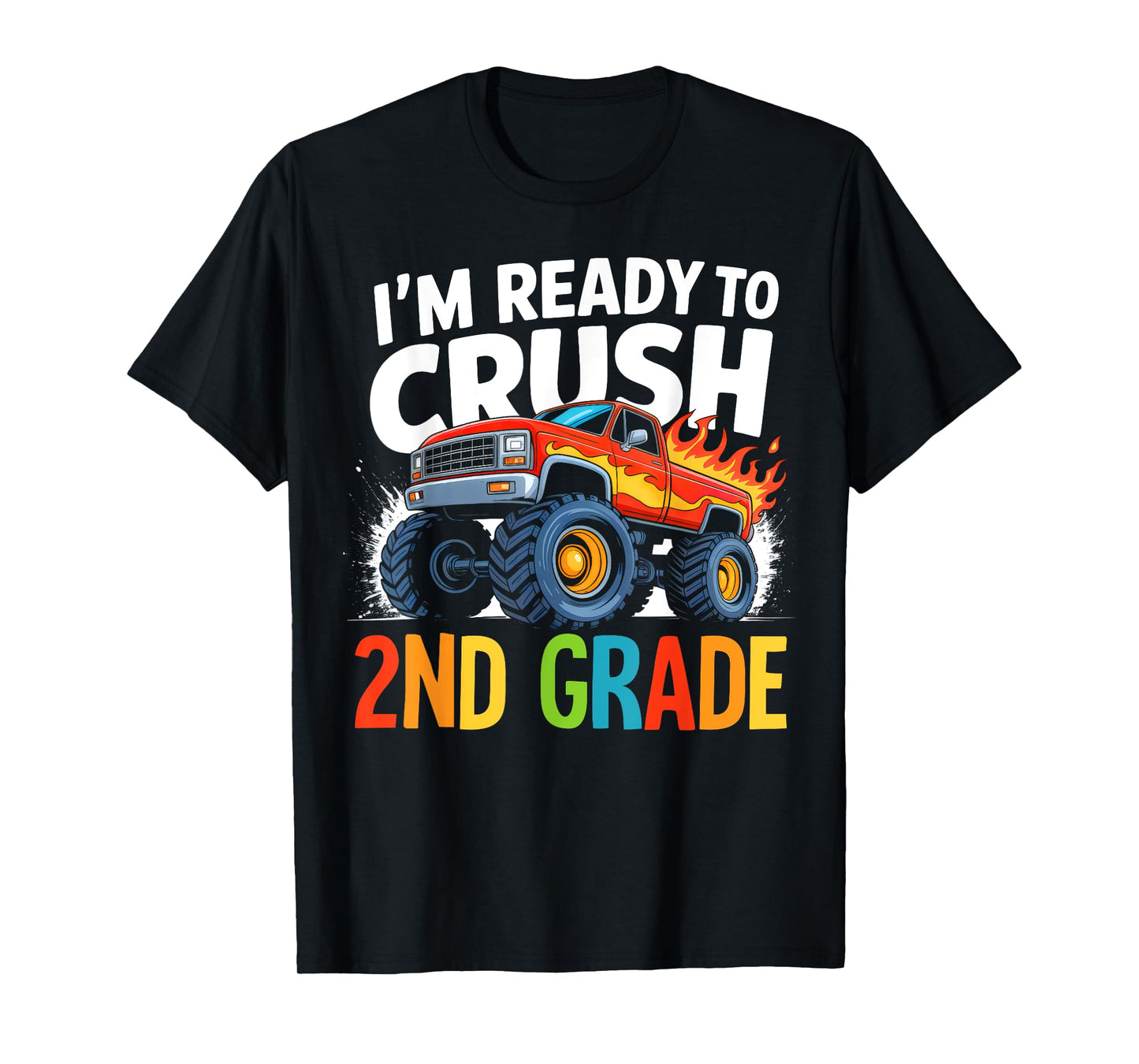 Ready To Crush 2nd Grade Boys Monster Truck Back To School T-Shirt