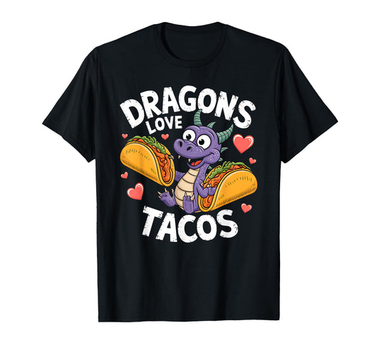 Cute Cinco De Mayo Dragons Love Tacos Mexican Food Kids Boys T-Shirt