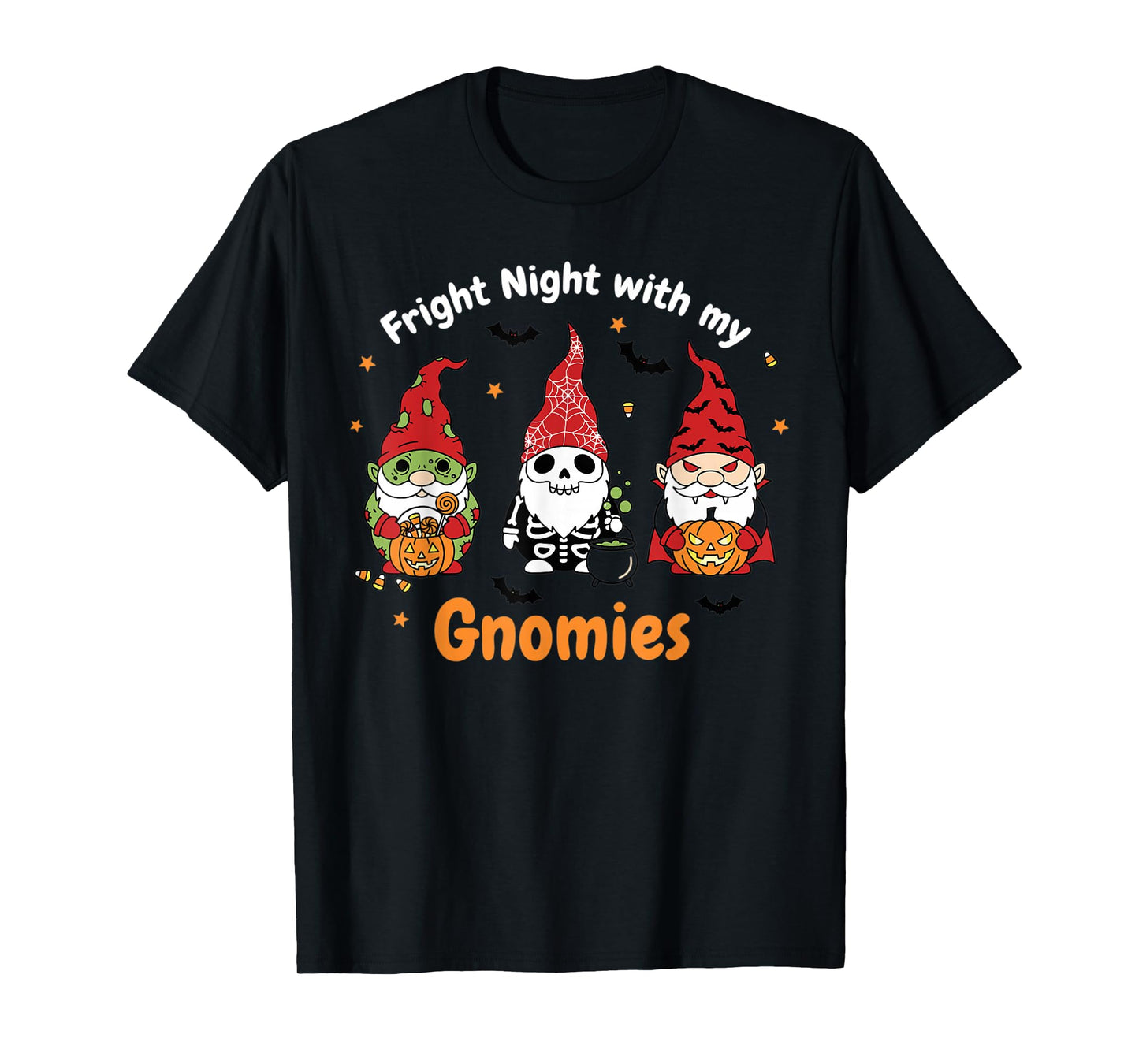 Fright Night with My Gnomies Halloween Design T-Shirt