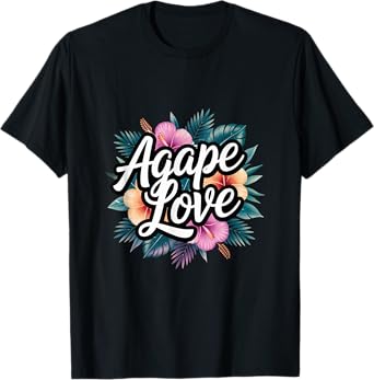 Agape Love Watercolor Floral Flower Inspirational Christian T-Shirt