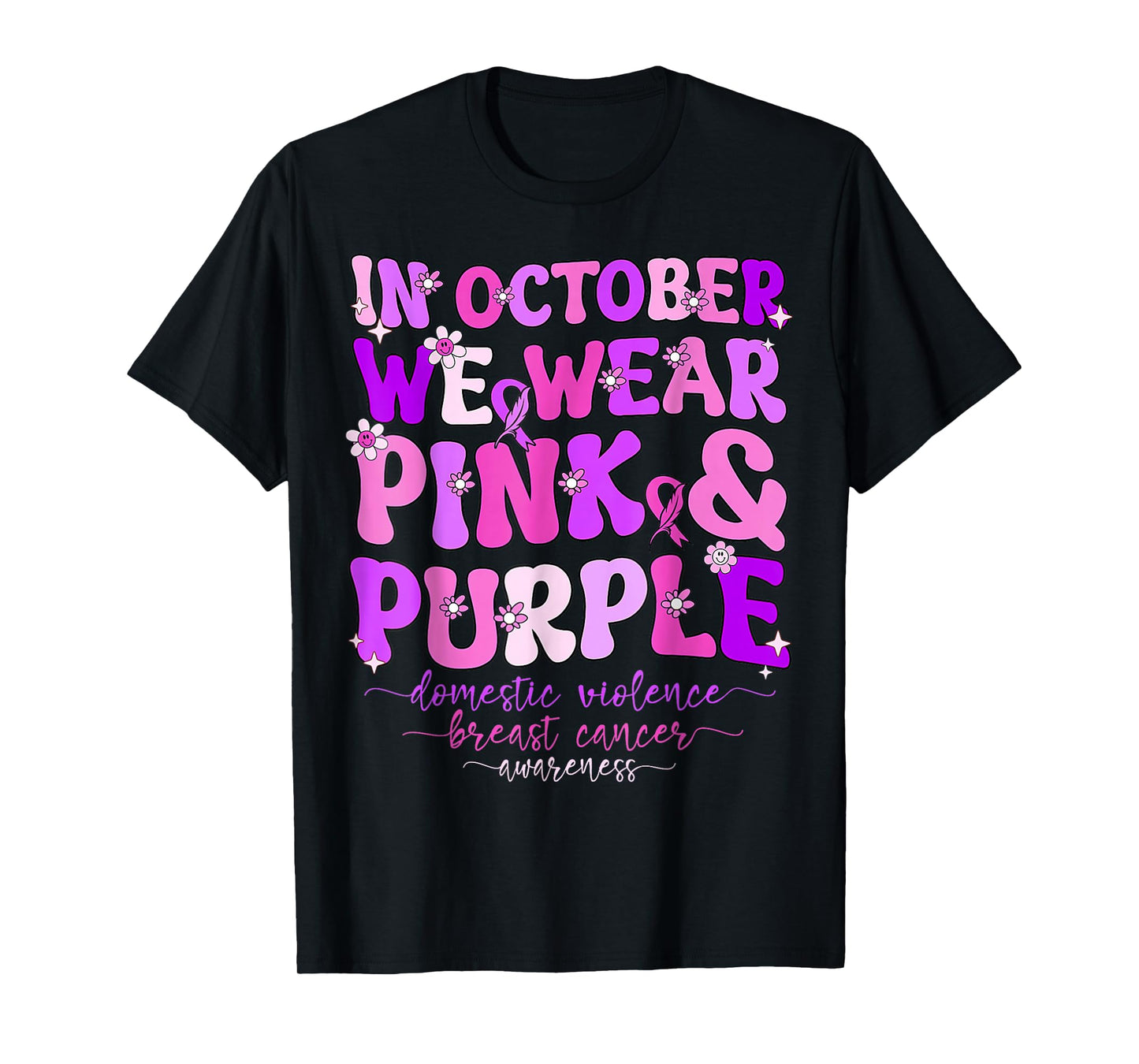 Domestic Violence & Breast Cancer Awareness Men Women Kids T-Shirt