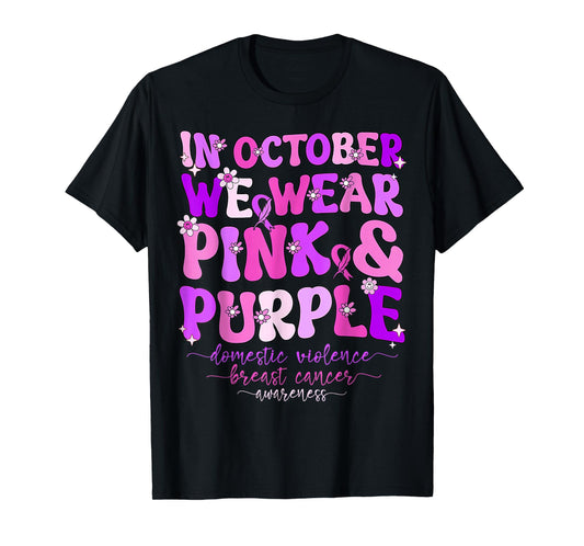 Domestic Violence & Breast Cancer Awareness Men Women Kids T-Shirt