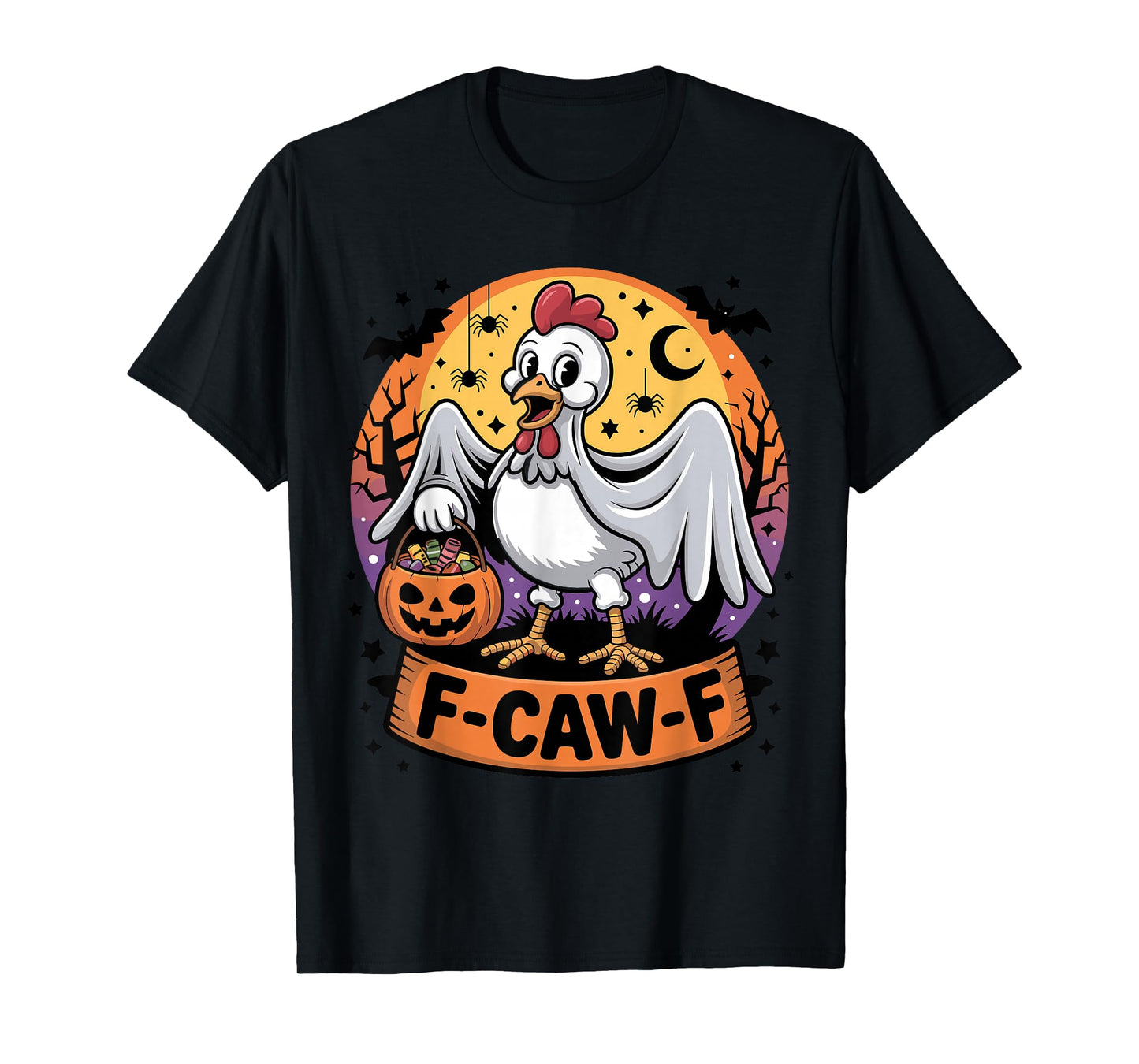 F-Caw-F Funny Chicken Ghost Halloween Costume Poultry Haunt T-Shirt