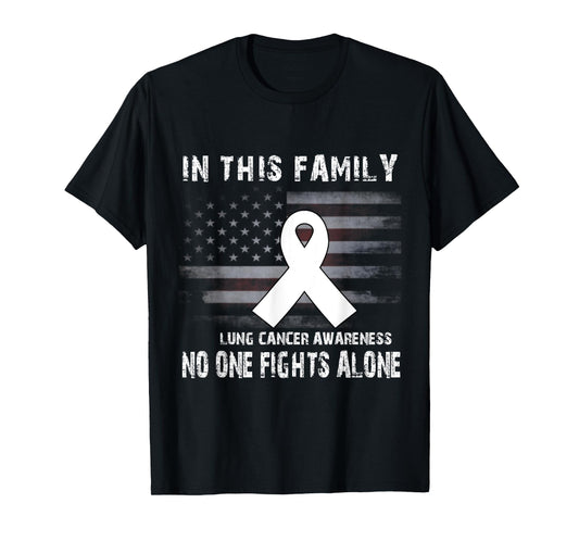 Lung Cancer Awareness Shirt - No One Fights Alone T-Shirt