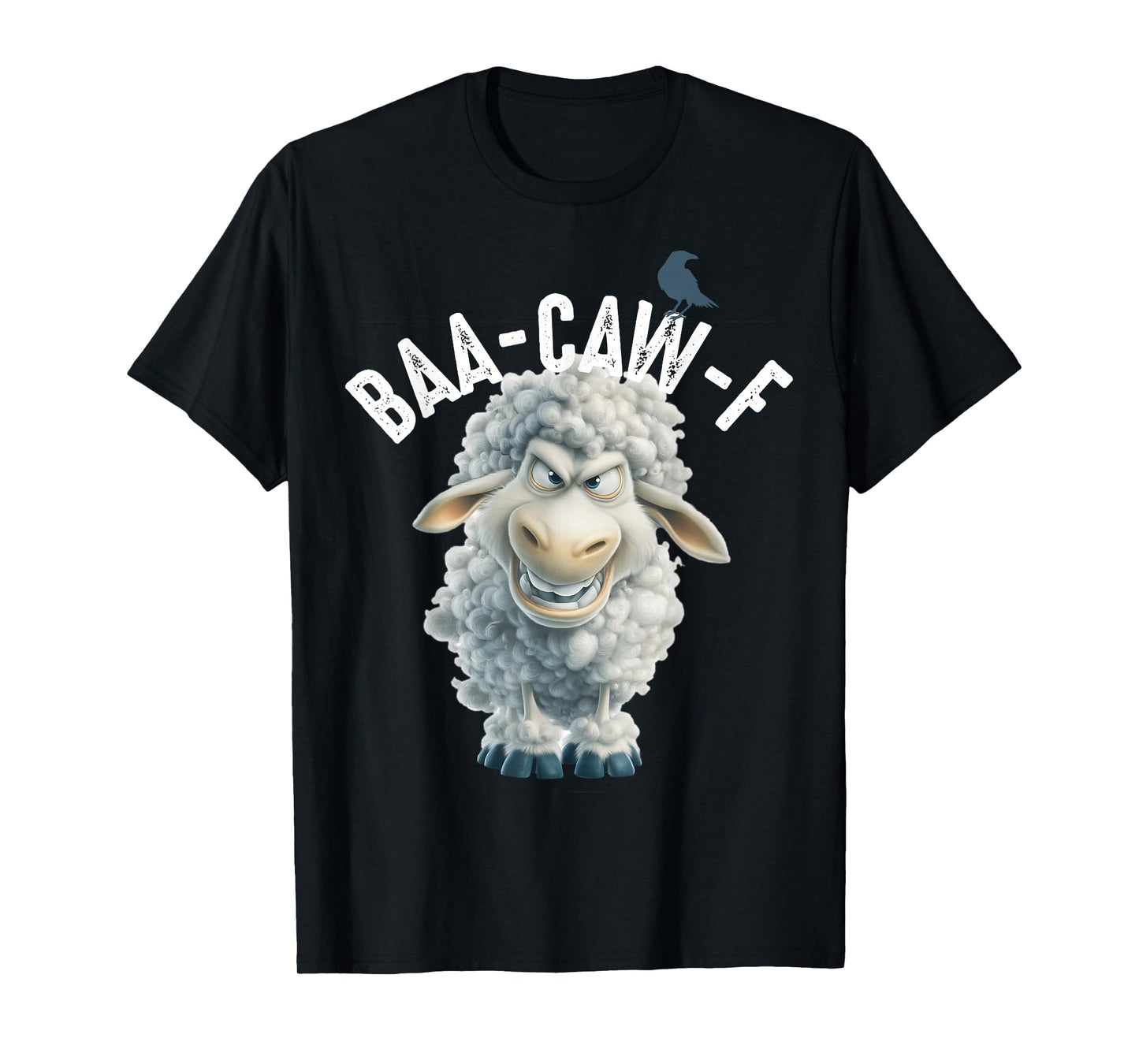 Back Off Meme – Funny Sheep & Crow Baa Caw Animal Sounds Pun T-Shirt