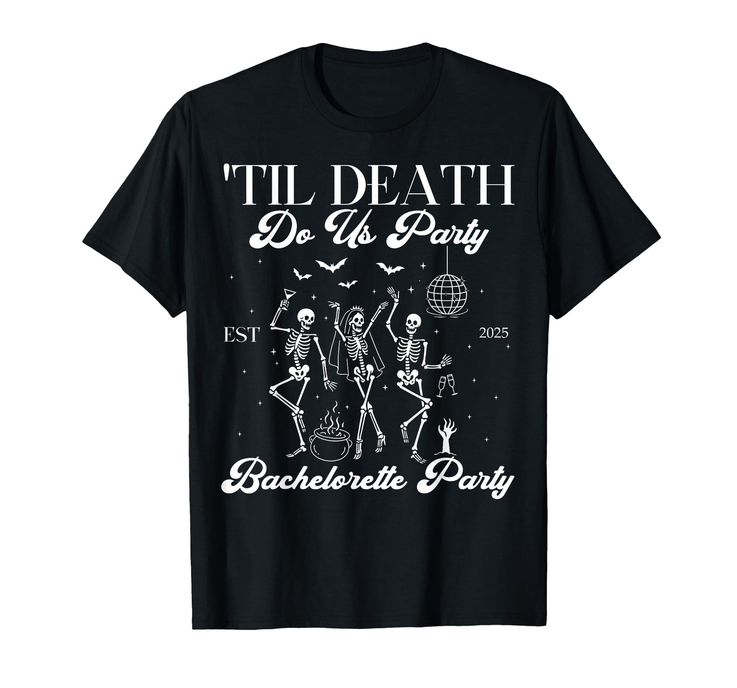Til Death Do Us Party Retro Halloween Bachelorette Matching T-Shirt
