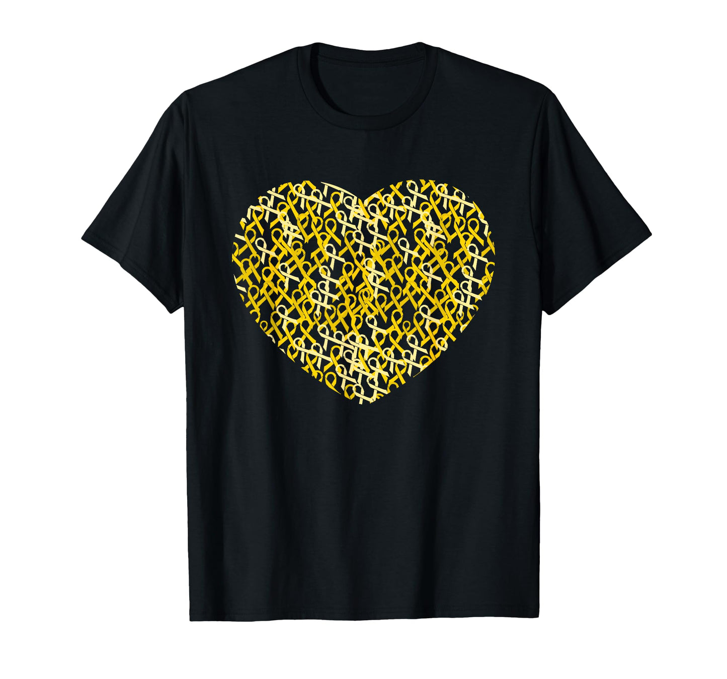 Childhood Cancer Awareness Yellow Ribbon Heart Gift T-Shirt