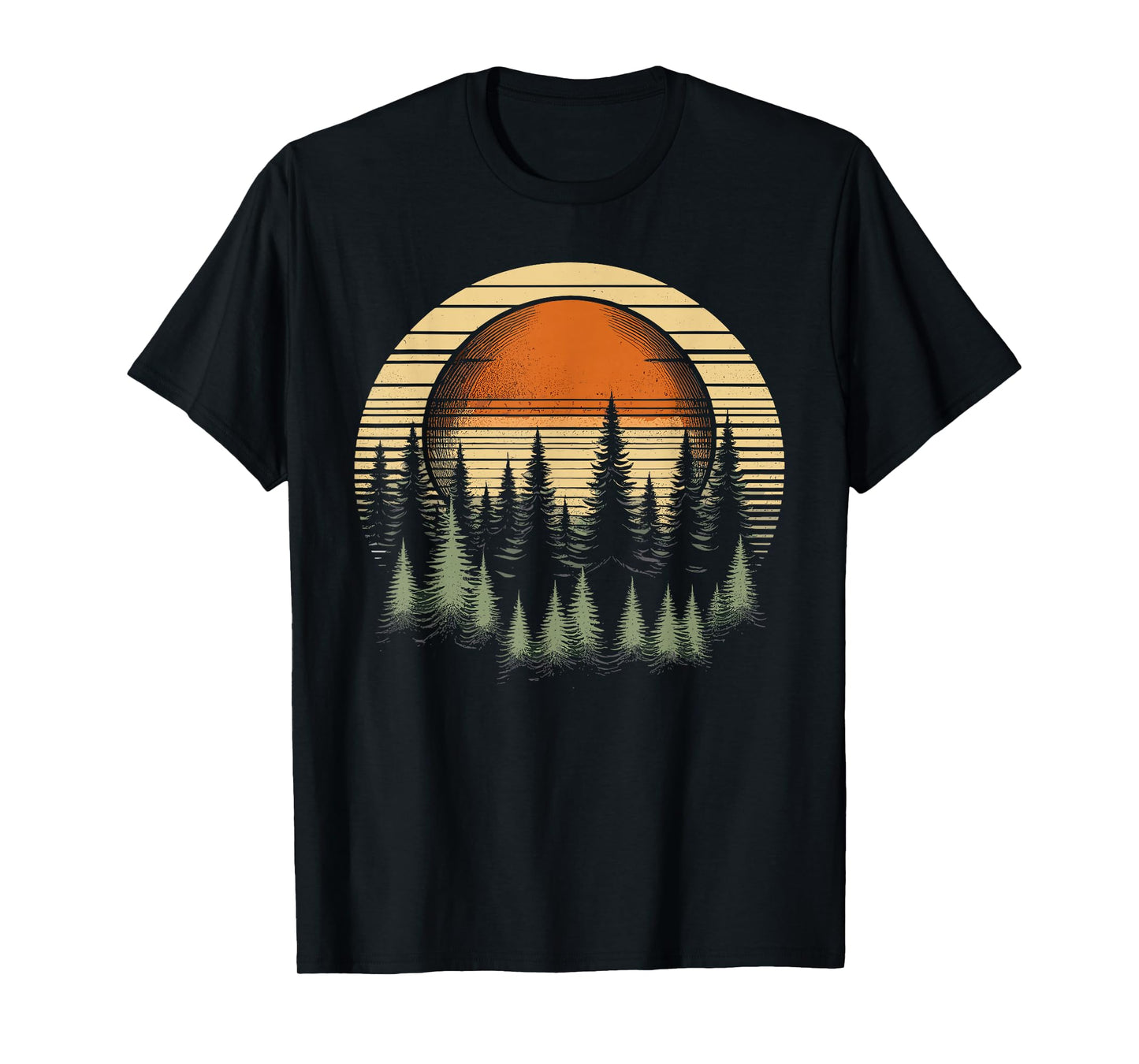 Trees Wildlife Nature Retro Forest T-Shirt