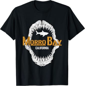 Retro Morro Bay California Shark Distress Morro Bay CA T-Shirt