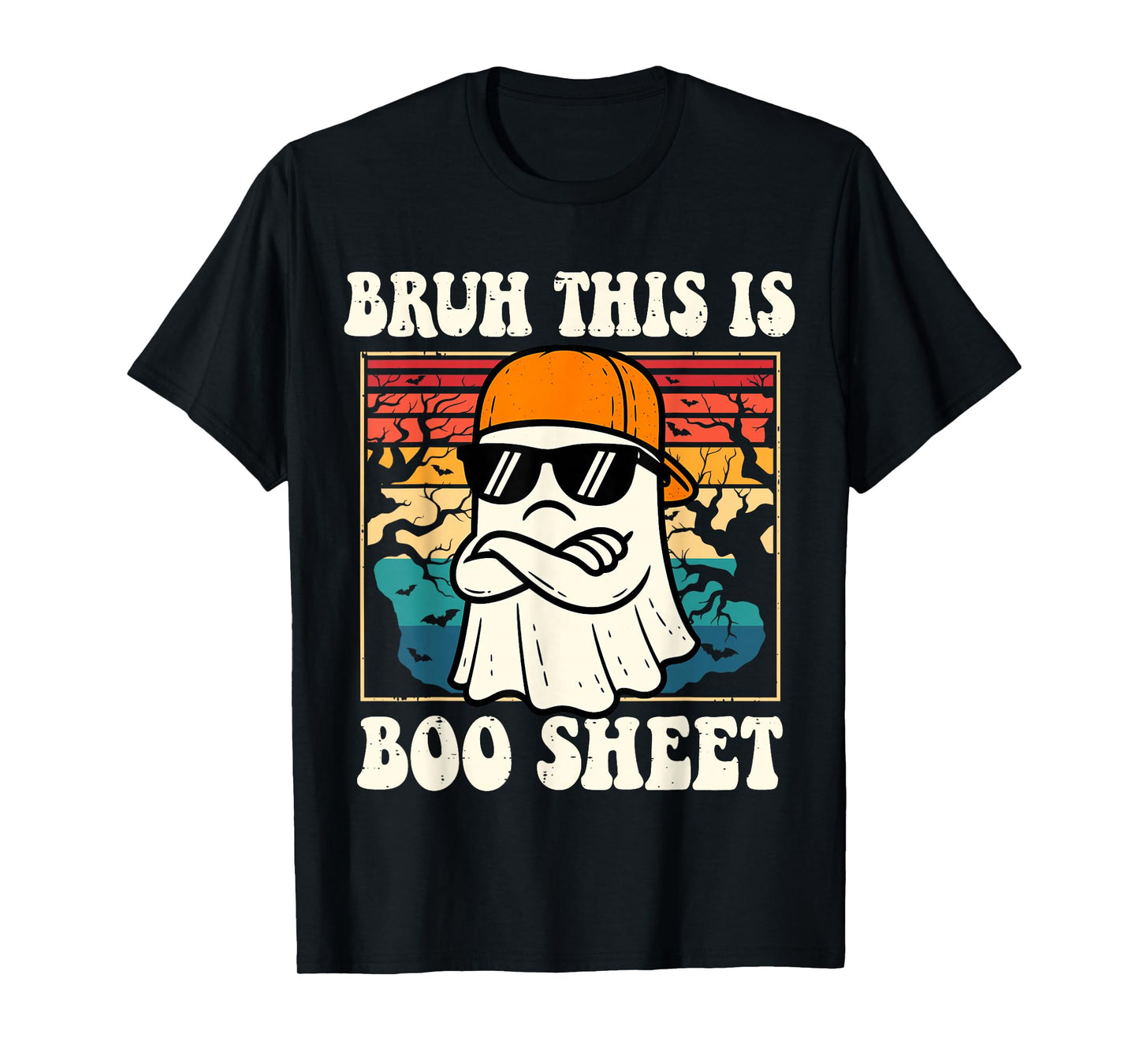 Bruh This is Boo Sheet Funny Ghost Halloween Men Boys Kids T-Shirt