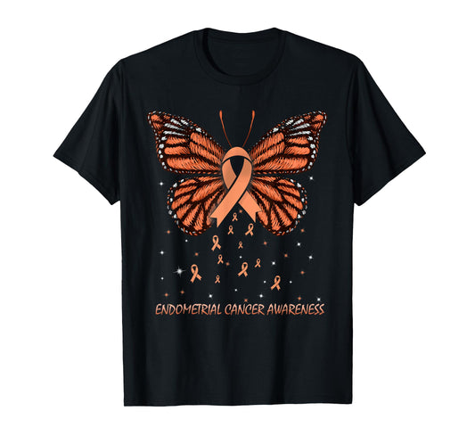 Endometrial Cancer Awareness Butterfly T-Shirt