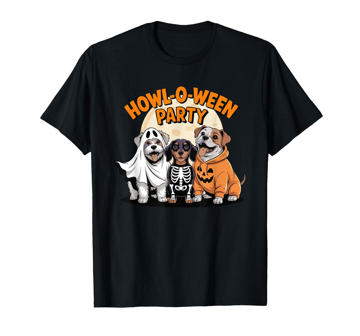 Howl o ween Party Dog Costume Pack Funny Halloween Moon Pup T-Shirt