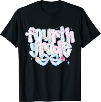 4th Grade Coquette Bow Back To School Teacher Fourth Grade T-Shirt