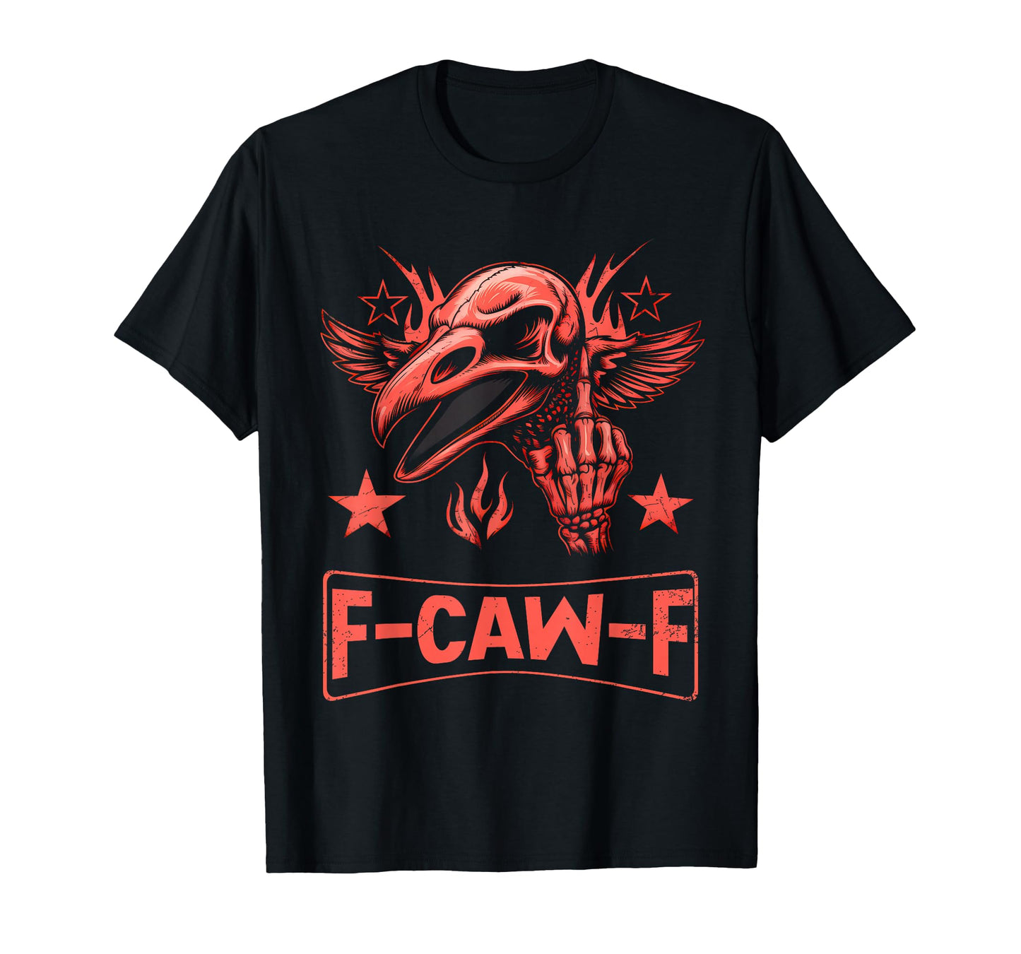 F-CAW-F Raven Skull Meme – Funny Gothic Crow T-Shirt